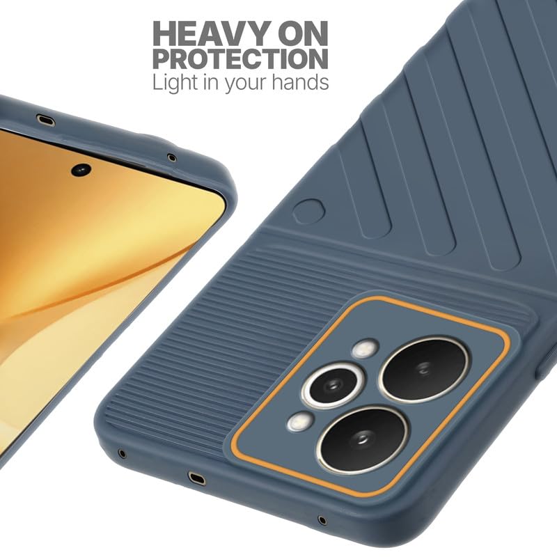 Silicone case for Realme 15 5G with raised edges for screen and camera protection in Grey