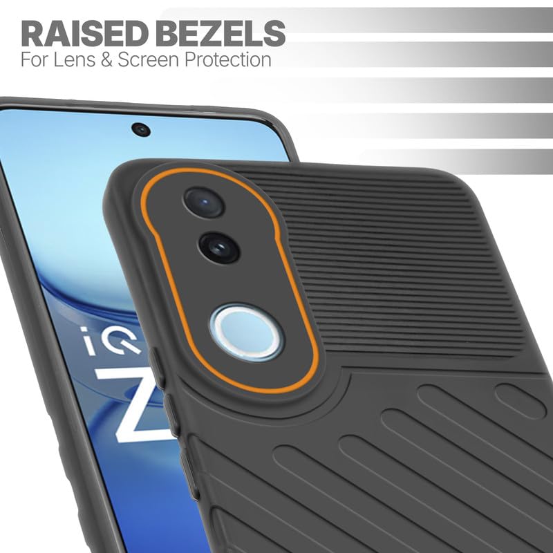 Slim Black silicone back cover for iQOO Z10R 5G with strong drop protection and soft feel