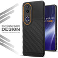 Soft silicone back cover for Vivo T4R 5G in Black with anti-slip grip and textured design