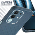 Vivo T4x 5G Grey silicone case with raised camera ring for extra lens protection and stylish look