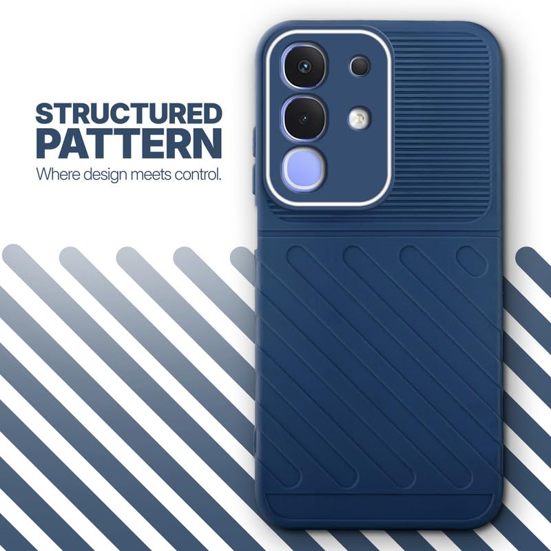 Textured soft silicone back cover for iQOO Z10x 5G, blue finish with comfortable anti-slip grip