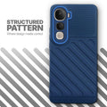 Textured soft silicone back cover for Vivo Y400 Pro 5G, blue finish with comfortable anti-slip grip