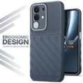 Soft silicone back cover for Vivo T4x 5G in Grey with anti-slip grip and textured design