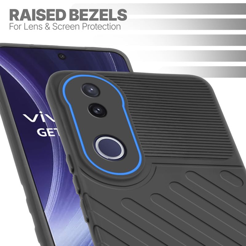 Slim Black silicone back cover for Vivo T4R 5G with strong drop protection and soft feel
