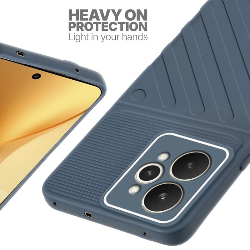 Silicone case for Realme 15 5G with raised edges for screen and camera protection in Grey