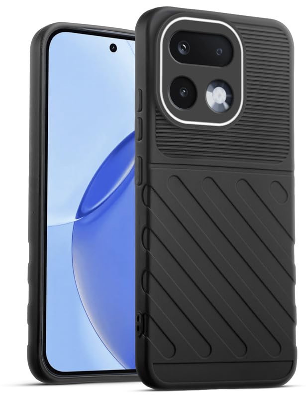 Lightweight and flexible silicone case for Realme 16 Pro 5G with raised camera protection – Black color