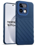 Lightweight and flexible silicone case for Realme 16 Pro Plus 5G with raised camera protection – blue color
