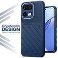Soft silicone back cover for Realme 16 Pro 5G in blue with anti-slip grip and textured design