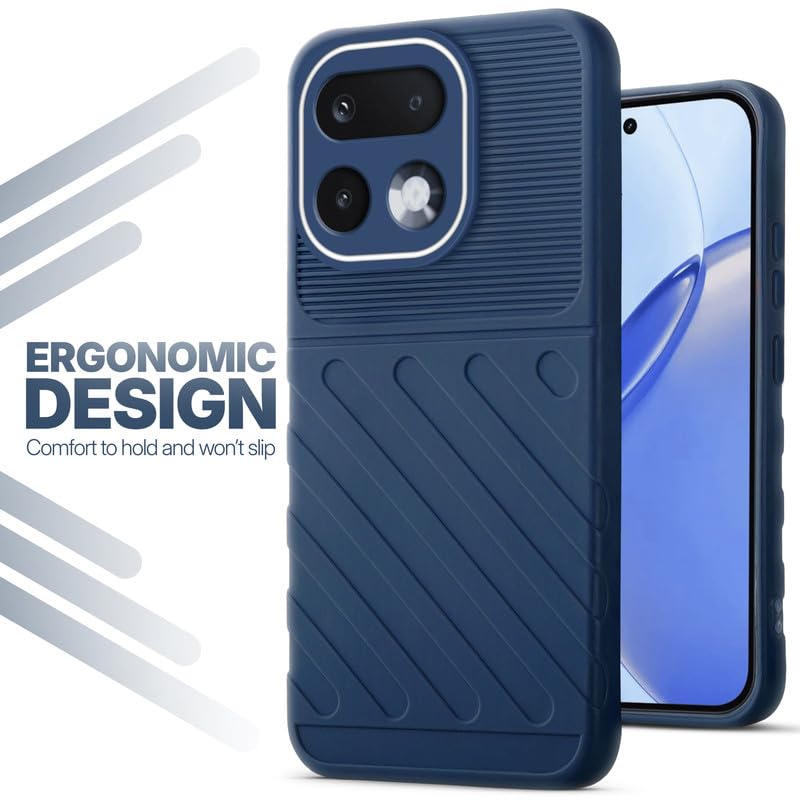 Soft silicone back cover for Realme 16 Pro 5G in blue with anti-slip grip and textured design