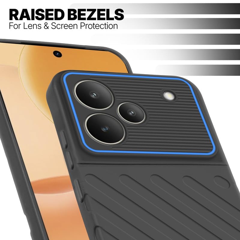 Slim Black silicone back cover for Realme P4 5G with strong drop protection and soft feel