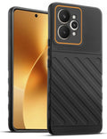 Lightweight and flexible silicone case for Realme 15 5G with raised camera protection – Black color