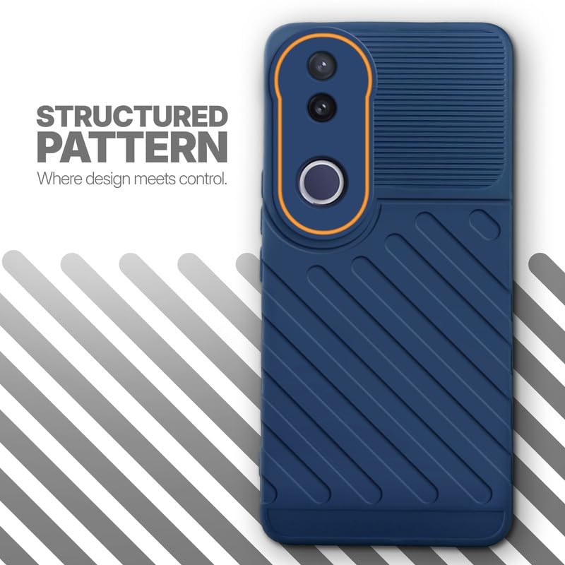 Textured soft silicone back cover for Vivo V50e 5G, blue finish with comfortable anti-slip grip
