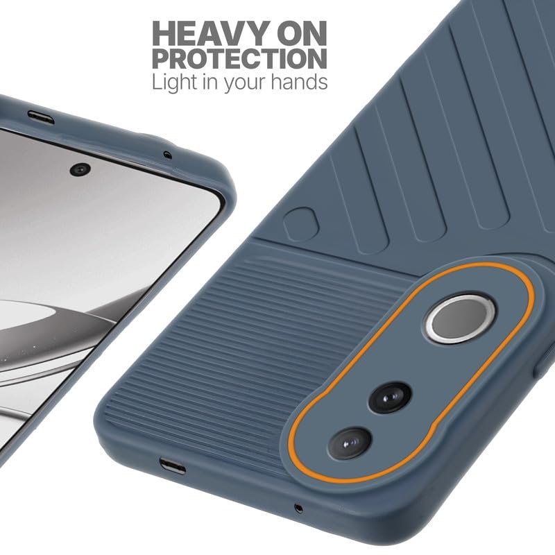 Silicone case for Vivo V50 5G with raised edges for screen and camera protection in Grey