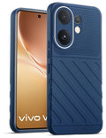 Lightweight and flexible silicone case for Vivo V60 5G with raised camera protection – blue color