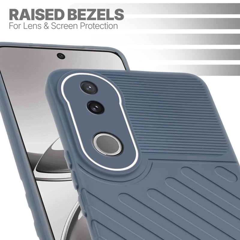 Slim Grey silicone back cover for Vivo V50 5G with strong drop protection and soft feel