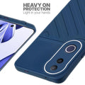 Silicone case for Vivo V50e 5G with raised edges for screen and camera protection in blue
