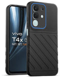 Lightweight and flexible silicone case for Vivo T4x 5G with raised camera protection – Black color