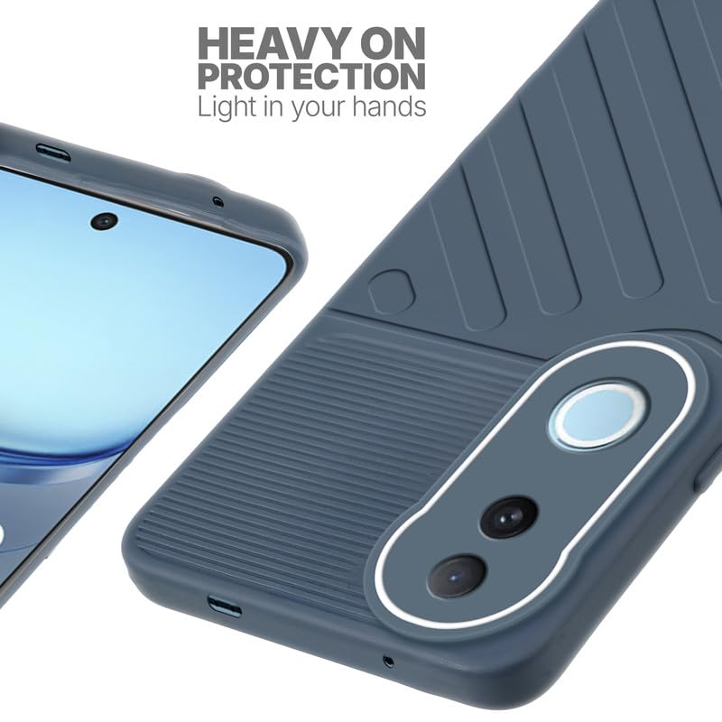 Silicone case for iQOO Z10R 5G with raised edges for screen and camera protection in Grey