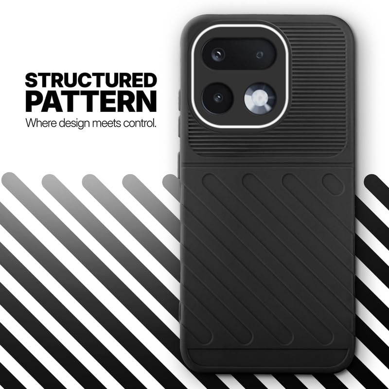 Textured soft silicone back cover for Realme 16 Pro 5G, Black finish with comfortable anti-slip grip
