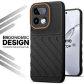 Soft silicone back cover for Realme 16 Pro Plus 5G in Black with anti-slip grip and textured design
