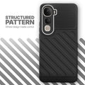 Textured soft silicone back cover for Vivo Y400 Pro 5G, Black finish with comfortable anti-slip grip
