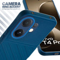 Vivo T4 Pro 5G blue silicone case with raised camera ring for extra lens protection and stylish look
