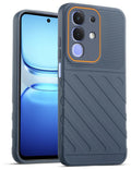 Lightweight and flexible silicone case for iQOO Z10x 5G with raised camera protection – Grey color
