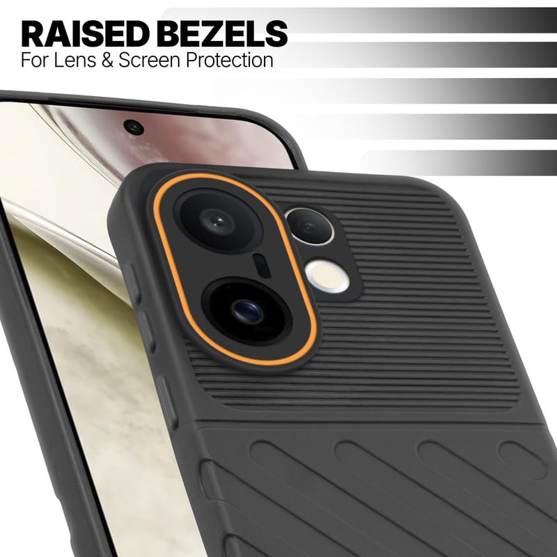 Slim Black silicone back cover for Vivo X200 FE 5G with strong drop protection and soft feel