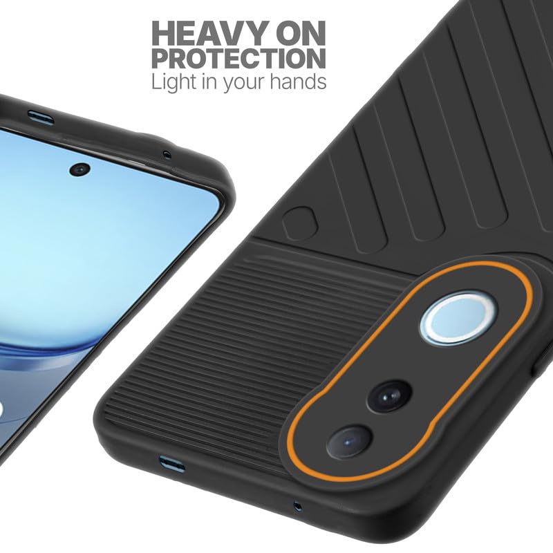 Silicone case for iQOO Z10R 5G with raised edges for screen and camera protection in Black