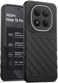 Lightweight and flexible silicone case for Redmi Note 15 Pro 5G with raised camera protection – Black color