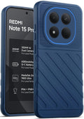 Lightweight and flexible silicone case for Redmi Note 15 Pro 5G with raised camera protection – blue color