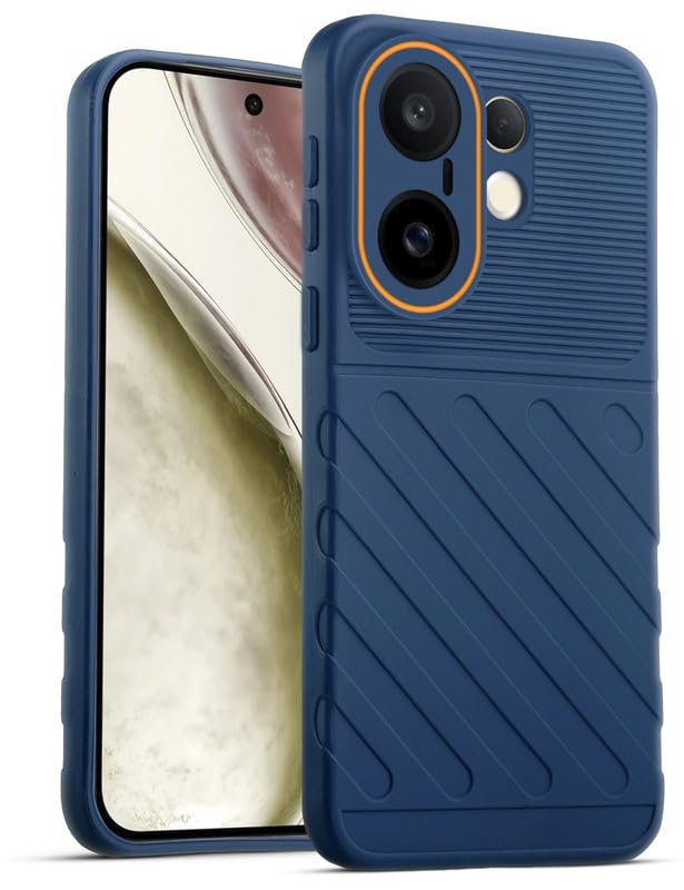 Lightweight and flexible silicone case for Vivo X200 FE 5G with raised camera protection – blue color