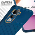 Vivo Y400 Pro 5G blue silicone case with raised camera ring for extra lens protection and stylish look