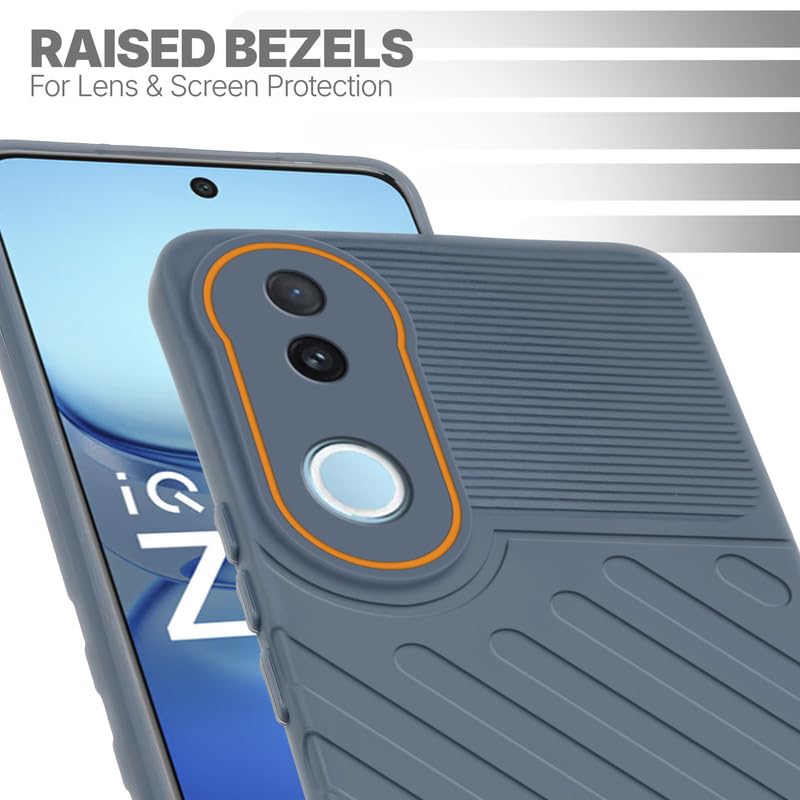 Slim Grey silicone back cover for iQOO Z10R 5G with strong drop protection and soft feel