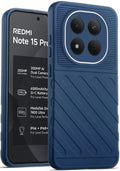 Lightweight and flexible silicone case for Redmi Note 15 Pro 5G with raised camera protection – blue color