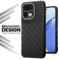 Soft silicone back cover for Realme 16 Pro 5G in Black with anti-slip grip and textured design