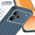 Realme P4 5G Grey silicone case with raised camera ring for extra lens protection and stylish look