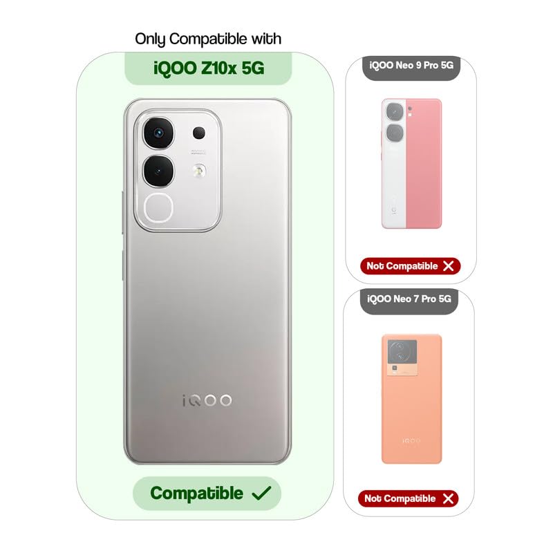 Compatibility comparison image showing iQOO Z10x 5G supported, while other models are not compatible.