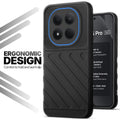 Soft silicone back cover for Redmi Note 15 Pro 5G in Black with anti-slip grip and textured design