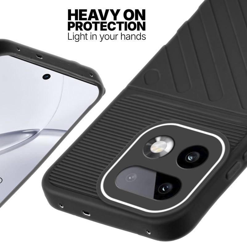 Silicone case for Realme 16 Pro Plus 5G with raised edges for screen and camera protection in Black