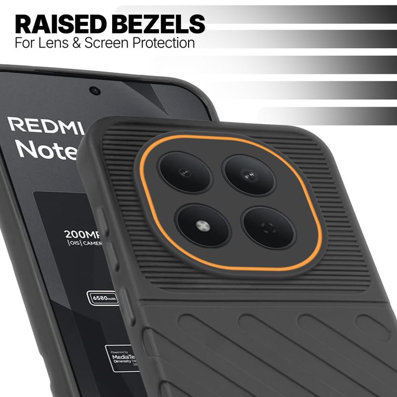 Slim Black silicone back cover for Redmi Note 15 Pro 5G with strong drop protection and soft feel