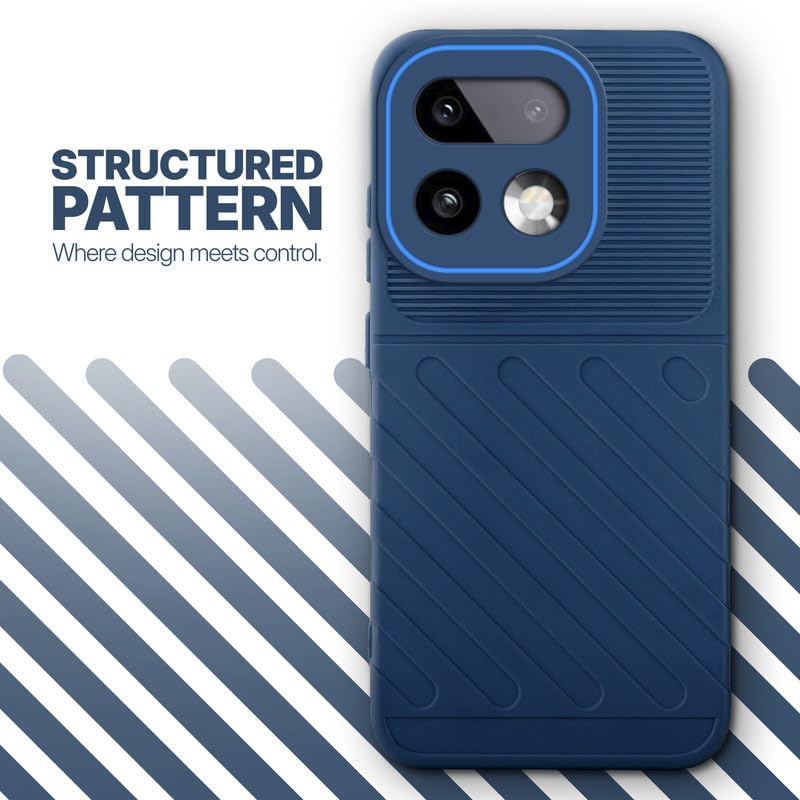 Textured soft silicone back cover for Realme 16 Pro Plus 5G, blue finish with comfortable anti-slip grip