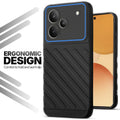 Soft silicone back cover for Realme P4 5G in Black with anti-slip grip and textured design