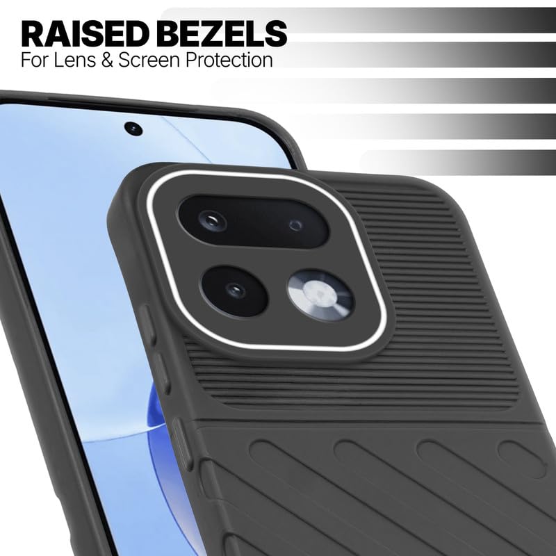 Slim Black silicone back cover for Realme 16 Pro 5G with strong drop protection and soft feel