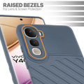 Silicone case for Vivo Y400 Pro 5G with raised edges for screen and camera protection in Grey
