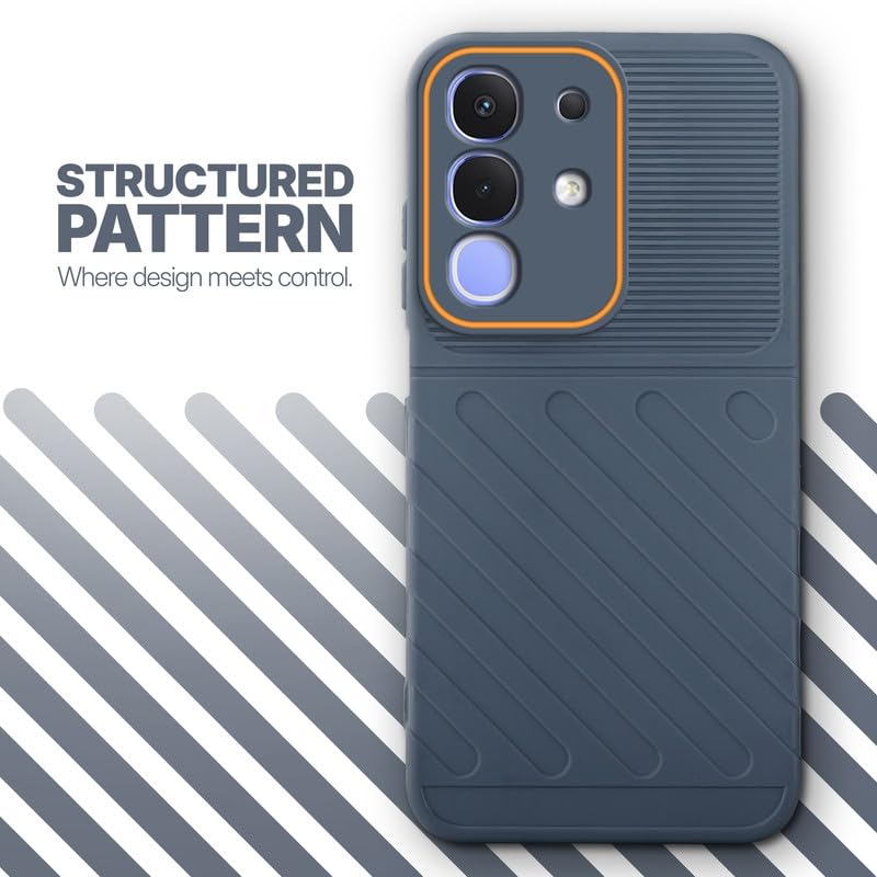 Textured soft silicone back cover for iQOO Z10x 5G, Grey finish with comfortable anti-slip grip