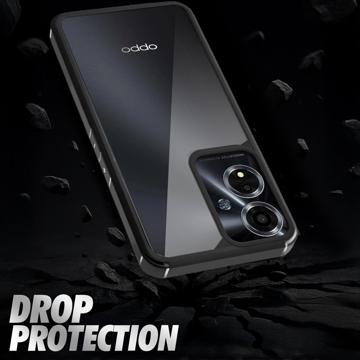 Silicone Border Transparent Back Cover for Oppo A59 5G