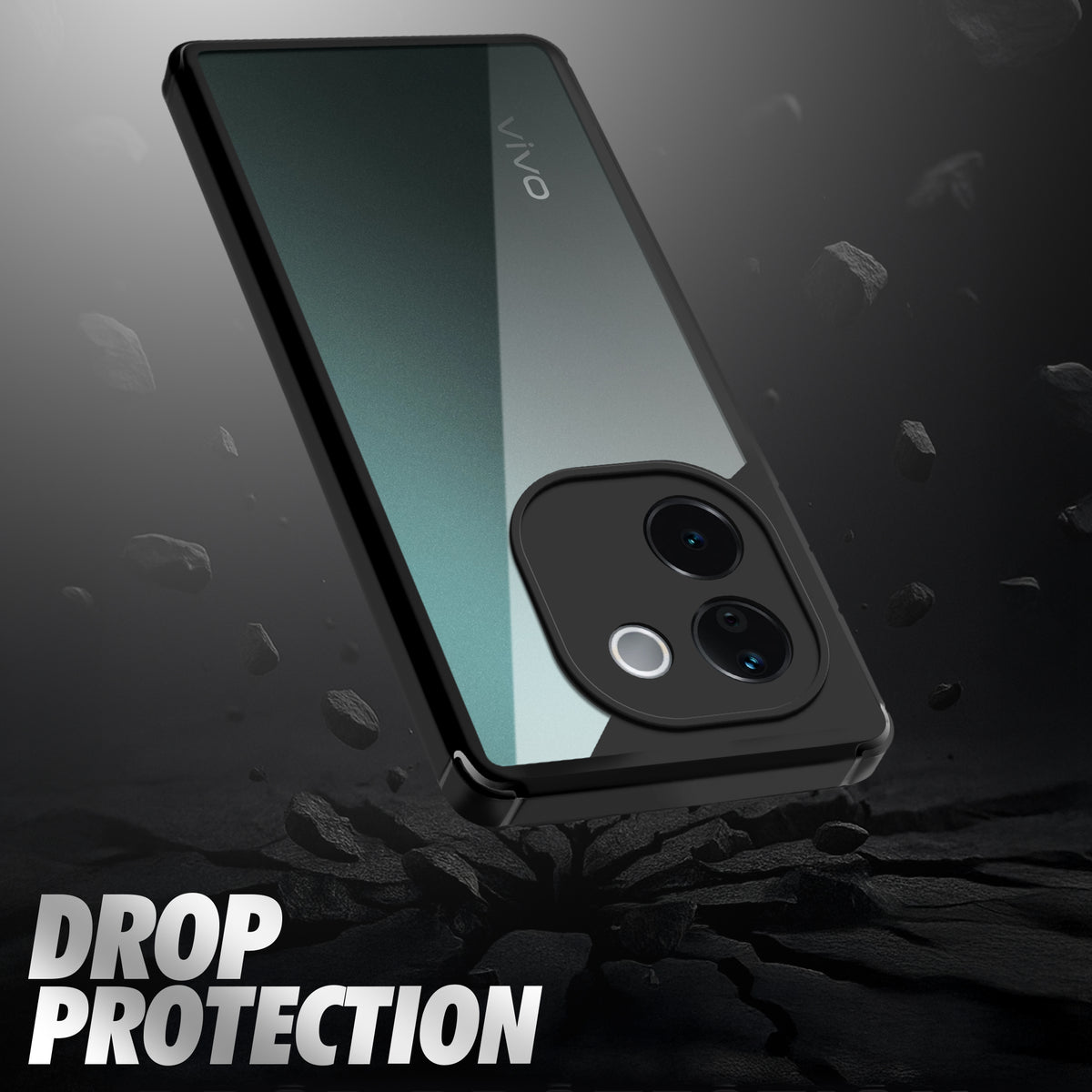 Silicone Border Transparent Back Cover for Vivo T3 Pro 5G