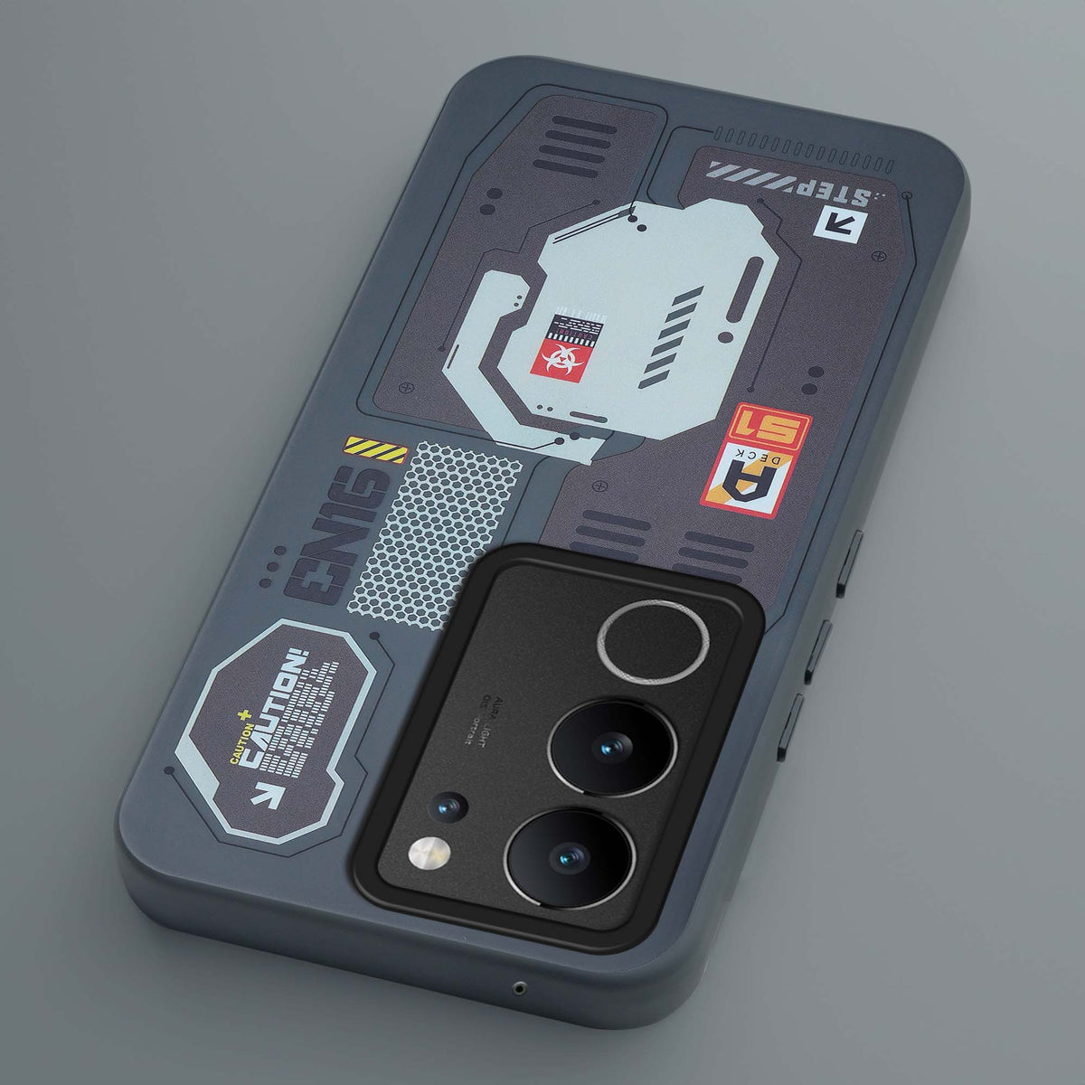 Mechanical Circuit Print Hard Back Cover For Vivo V29 5G