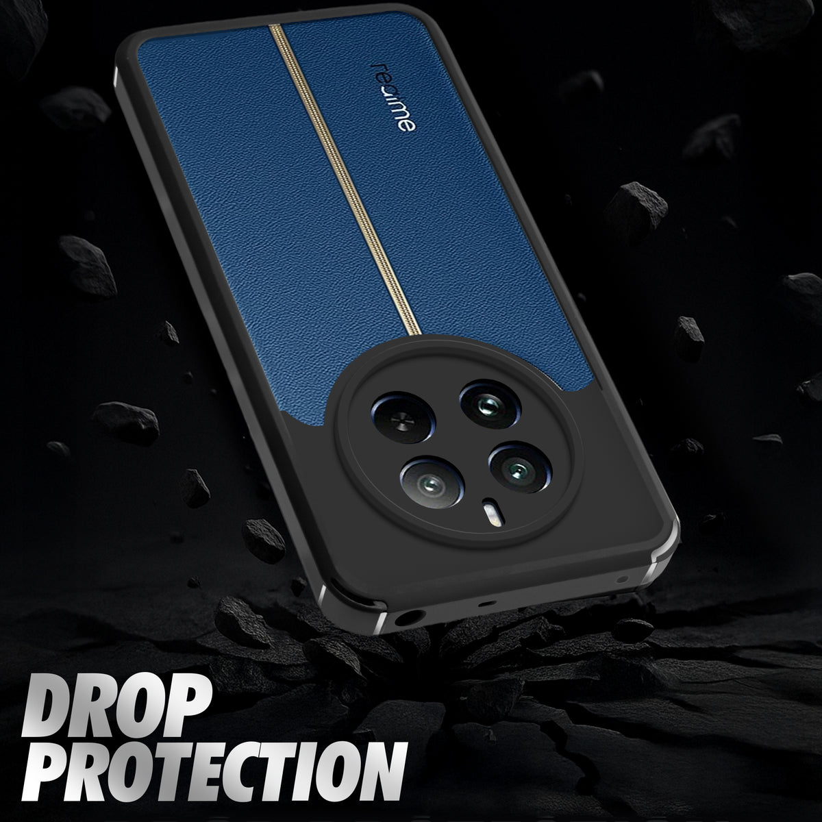 Silicone Border Transparent Back Cover for Realme 12 Plus 5G